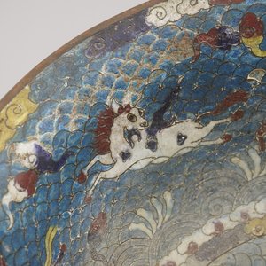 Chinese cloisonné kom "Horses of Mu Wang", Ming-dynastie — foto 4