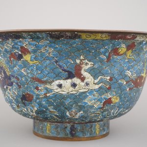 Chinese cloisonné kom "Horses of Mu Wang", Ming-dynastie — foto 8