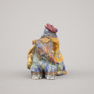 Chinese gesculpteerde figuur van een ruiter, beschilderd in lapis lazuli, 19e eeuw — foto 4