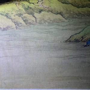 Chinese school, 18/19e eeuw, inkt en kleur op zijde: 'landschap met figuren bij een pagode' — foto 36