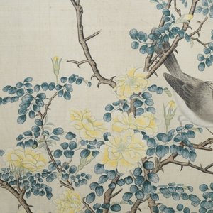 Chinese school, 19e eeuw, inkt en kleur op zijde: 'vogels bij bloesemtakken' — foto 3
