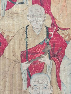 Chinese school: '24 monks', ink and colour on silk, Qing — photo 13