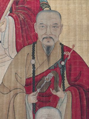 Chinese school: '24 monks', ink and colour on silk, Qing — photo 15