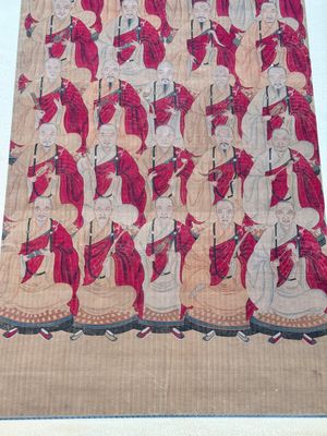 Chinese school: '24 monks', ink and colour on silk, Qing — photo 2