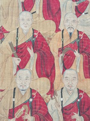 Chinese school: '24 monks', ink and colour on silk, Qing — photo 6