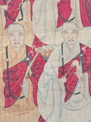 Chinese school: '24 monks', ink and colour on silk, Qing — photo 10