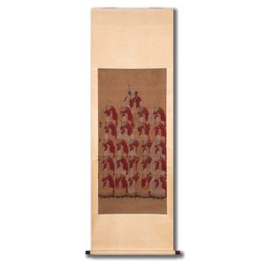 Chinese school: '24 monks', ink and colour on silk, Qing — photo 2