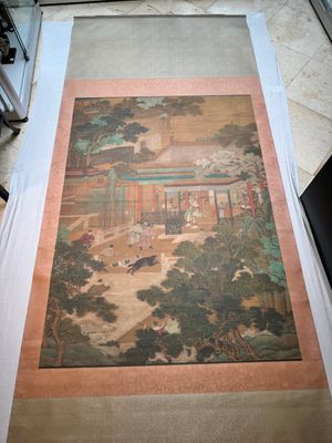 Chinese school: 'A bear breaks into the palace', ink and colour on silk, Qing — 照片 1