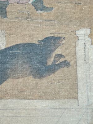 Chinese school: 'A bear breaks into the palace', ink and colour on silk, Qing — 照片 13