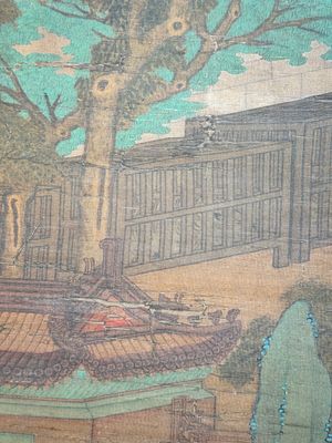 Chinese school: 'A bear breaks into the palace', ink and colour on silk, Qing — 照片 17