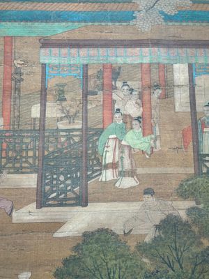 Chinese school: 'A bear breaks into the palace', ink and colour on silk, Qing — 照片 7