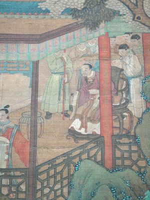 Chinese school: 'A bear breaks into the palace', ink and colour on silk, Qing — 照片 10