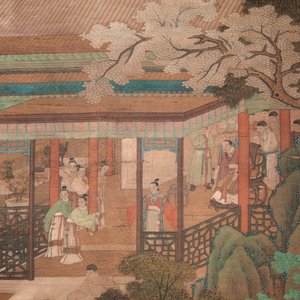 Chinese school: 'A bear breaks into the palace', ink and colour on silk, Qing — 照片 4