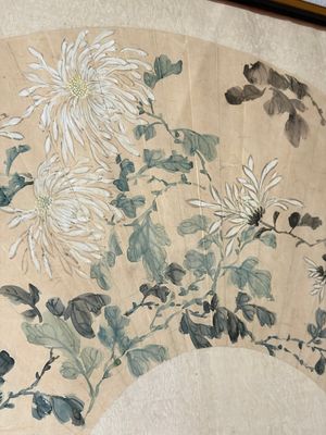 Chinese school: a framed painted fan with flowers, ink and colour on paper, dated 1924 — photo 15