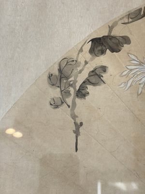 Chinese school: a framed painted fan with flowers, ink and colour on paper, dated 1924 — photo 2
