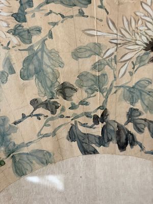Chinese school: a framed painted fan with flowers, ink and colour on paper, dated 1924 — photo 5