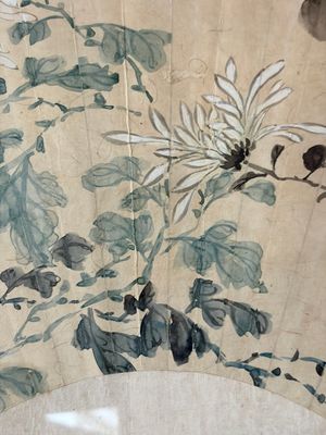 Chinese school: a framed painted fan with flowers, ink and colour on paper, dated 1924 — photo 10