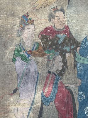 Chinese school: 'A procession of deities', ink and colour on silk, Qing — photo 5