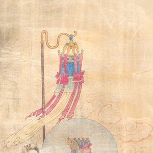 Chinese school: 'A procession of deities', ink and colour on silk, Qing — photo 3