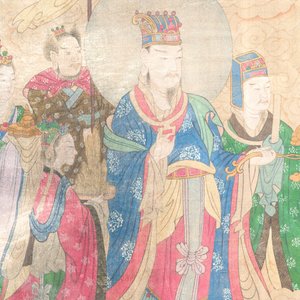 Chinese school: 'A procession of deities', ink and colour on silk, Qing — photo 4