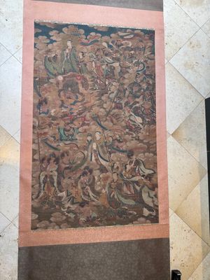 Chinese school: 'A sky full of Buddhist divinities', ink and colour on silk, 18th C. — photo 2