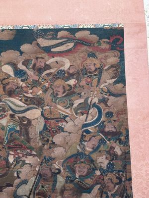 Chinese school: 'A sky full of Buddhist divinities', ink and colour on silk, 18th C. — photo 5