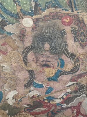 Chinese school: 'A sky full of Buddhist divinities', ink and colour on silk, 18th C. — photo 6