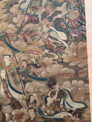 Chinese school: 'A sky full of Buddhist divinities', ink and colour on silk, 18th C. — photo 7