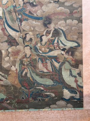 Chinese school: 'A sky full of Buddhist divinities', ink and colour on silk, 18th C. — photo 9