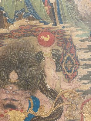 Chinese school: 'A sky full of Buddhist divinities', ink and colour on silk, 18th C. — 照片 20