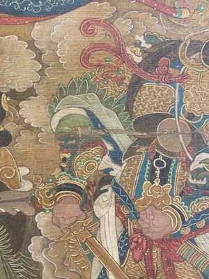 Chinese school: 'A sky full of Buddhist divinities', ink and colour on silk, 18th C. — 照片 22