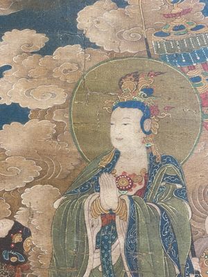 Chinese school: 'A sky full of Buddhist divinities', ink and colour on silk, 18th C. — 照片 23