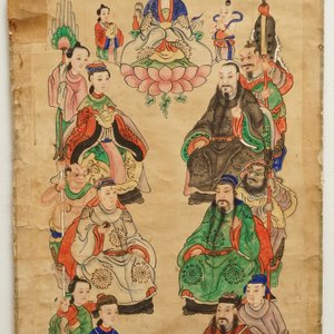 Chinese school: A view on the spring palace, 16/17th C. and 'Guanyin with servants', 19th C. — 照片 5