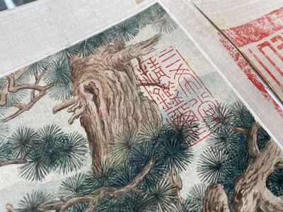 Chinese school, after Giuseppe Castiglione 郎世寧 (1688-1766): '100 horses', handscroll, ink and colour on paper, 18/19th C. — photo 23