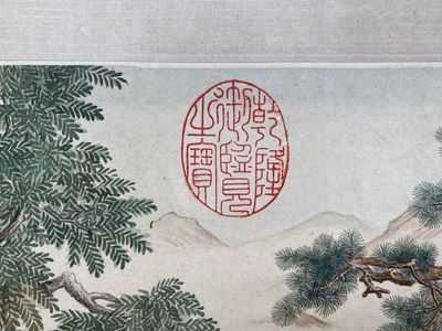 Chinese school, after Giuseppe Castiglione 郎世寧 (1688-1766): '100 horses', handscroll, ink and colour on paper, 18/19th C. — photo 32