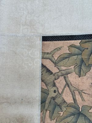 Chinese school, after Giuseppe Castiglione 郎世寧 (1688-1766): 'Hound under the sycamore tree', ink and colour on silk, Qianlong seal mark,18/19th C. — foto 15