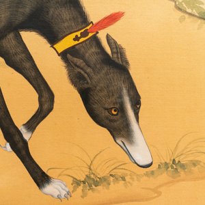 Chinese school, after Lang Shining, ink and colour on silk, 19/20th C.: 'Portrait of a dog' — photo 4