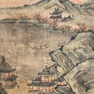 Chinese school, after Qiu Ying (c.1494-1551/52), ink and colour on silk: 'mountainous landscape', inscribed and dated 1545 — photo 17