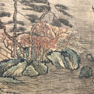Chinese school, after Qiu Ying (c.1494-1551/52), ink and colour on silk: 'mountainous landscape', inscribed and dated 1545 — photo 26