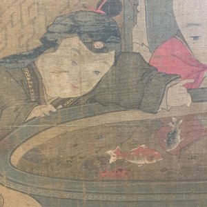 Chinese school, after Su Hanchen (1094-1172), ink and colour on silk: a lady and children near a fish bowl — photo 28
