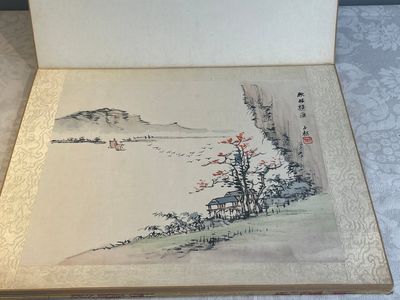Chinese school: 'Album with eight various works', ink and colour on paper, 20th C. — 照片 14