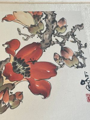 Chinese school: 'Album with eight various works', ink and colour on paper, 20th C. — 照片 30