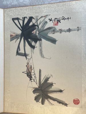 Chinese school: 'Album with eight various works', ink and colour on paper, 20th C. — 照片 32