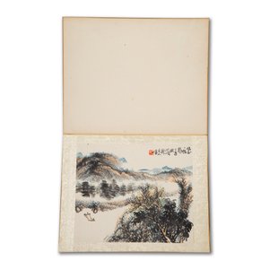 Chinese school: 'Album with eight various works', ink and colour on paper, 20th C. — 照片 8