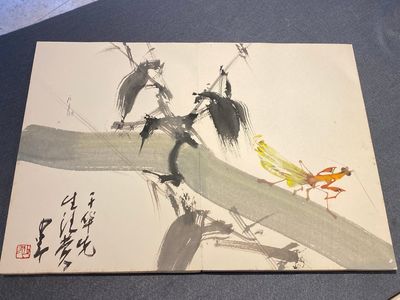 Chinese school: An album of twelve paintings with signatures of celebrities, a.o. Zhao Shaoang 趙少昂, ink and colour on paper, dated 1944 — photo 28