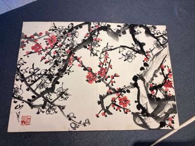 Chinese school: An album of twelve paintings with signatures of celebrities, a.o. Zhao Shaoang 趙少昂, ink and colour on paper, dated 1944 — photo 3