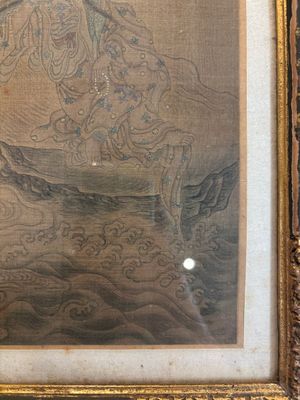 Chinese school: 'Bodhisattva and a Dragon', ink and colour on silk, 19th C. — foto 5