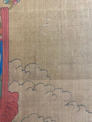 Chinese school: 'Bodhisattva with two servants', ink and colour on silk, 18/19th C. — photo 17