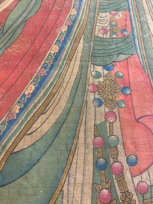 Chinese school: 'Bodhisattva with two servants', ink and colour on silk, 18/19th C. — photo 6
