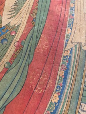 Chinese school: 'Bodhisattva with two servants', ink and colour on silk, 18/19th C. — photo 7